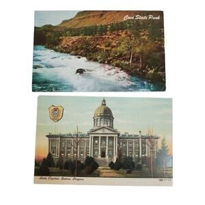2 Oregon Postcards Vintage Ephemera